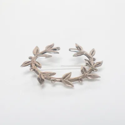 Broche (Lorbeerkranz?  Blätter Kreis zweige) Zilver