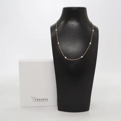 Halsband (Guldfärgad, Vit) från Celesta Silver