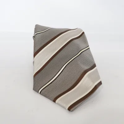 Cravate (Gris, Marron, Blanc) de Ermenegildo Zegna Soie