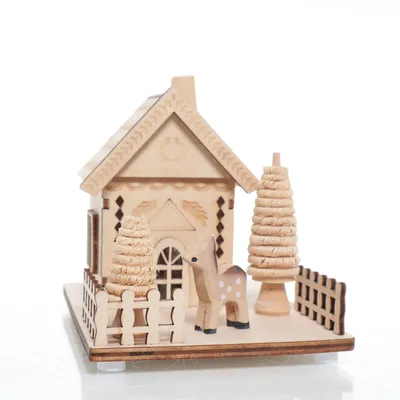 LED kaars (Haus aus Holz mit Led Beleuchtung )