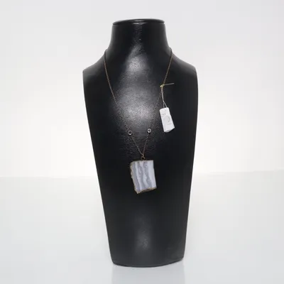 Halsband (14 K Goldplated 925 sterling silver bergskristaller och agat - halvädelsten) från Raj 108 Silver, Guld