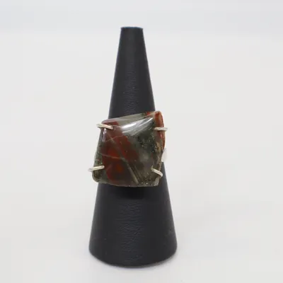 Bague (Argent, Marron) Argent