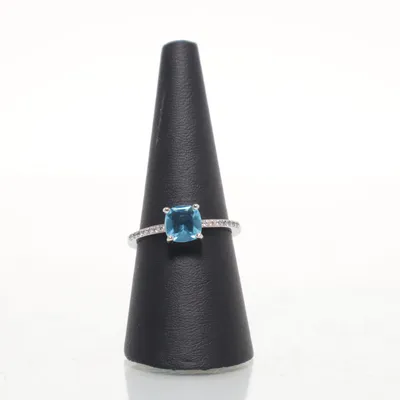 Ring (Zilver, Blauw) Zilver