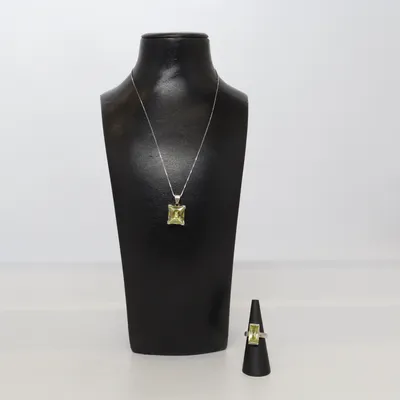 Parure de bijoux (Argent, Vert) de Mama Argent