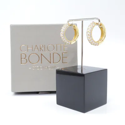 Örhängen (Timeless Chunky Hoops Rock Crystal) från Charlotte Bonde Guldpläterad, Silver
