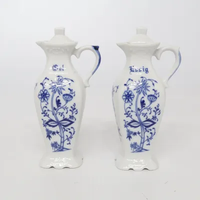 Bouteille d'assaisonnement (Blanc, Bleu) de Meissen