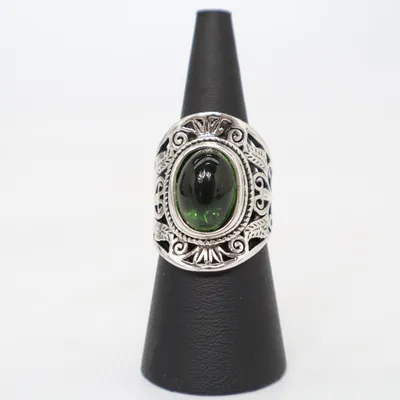 Ring (Sølv, Grøn) Sølv