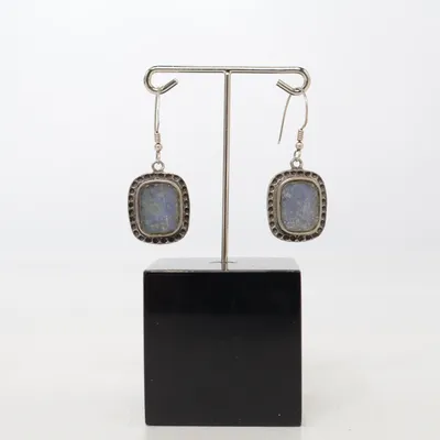 Boucles d'oreilles (Argent, Bleu) Argent