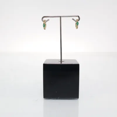 Örhängen (Guldfärgad, Grön) Silver