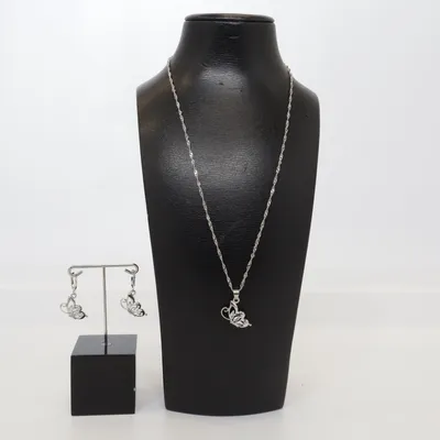 Parure de bijoux (Argent, Transparent) Argent, Métal inconnu