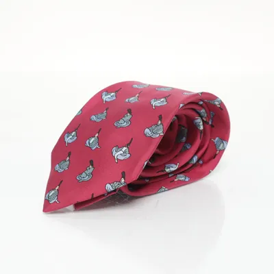 Tie (Red, Multicolored) from Hermès Silk