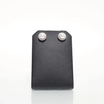Earrings (925 Siber, Perlen Ohrstecker, neu, ungetragen, original verpackt) Silver