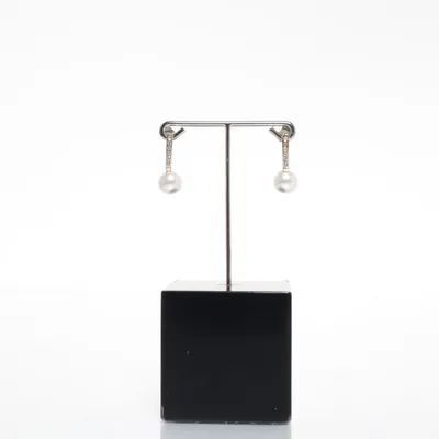 Oorbellen (Zilver, Wit) Zilver, Onbekend materiaal