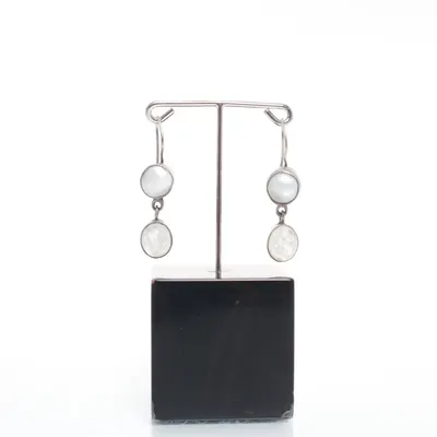 Oorbellen (Zilver, Wit) Zilver