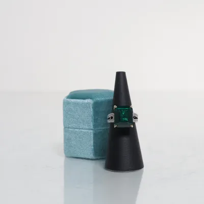 Ring (Silverfärgad, Grön) Silver