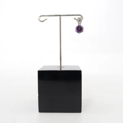 Oorbel (Zilver, Lila) Zilver