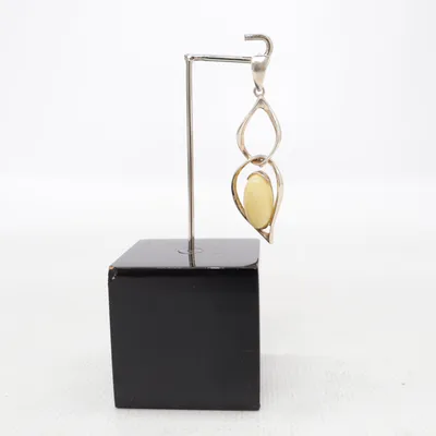 Hänge (Silverfärgad, Beige) Silver, Bärnsten