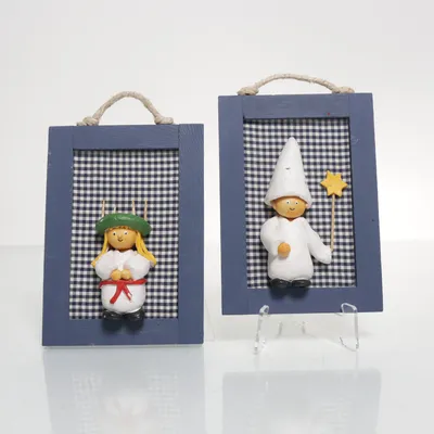 Väggdekoration (Blå, Vit, Röd)