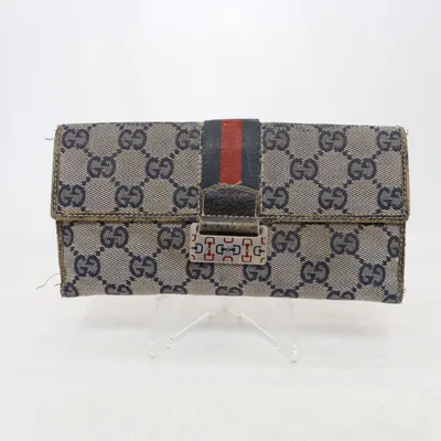 Portemonnaie (Blau, Beige, Mehrfarbig) von Gucci Leder