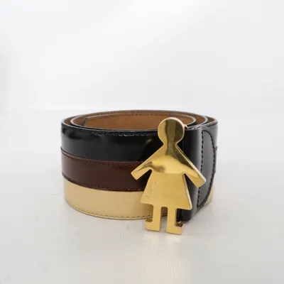 Belt (Brown, Beige) from Moschino Leather