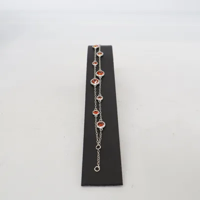Armband (Zilver, Rood) Zilver