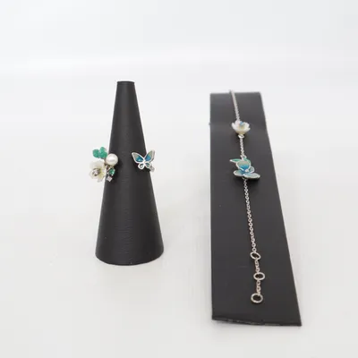 Parure de bijoux (Argent, Multicolore) Argent