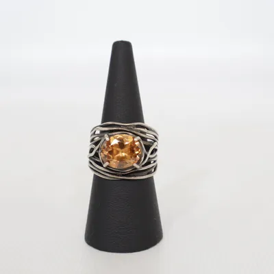 Bague (Argent, Orange) Argent