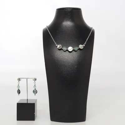 Parure de bijoux (Argent, Multicolore) Acier inoxydable, Coquillage