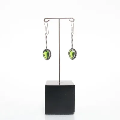 Örhängen (Silverfärgad, Grön) Silver