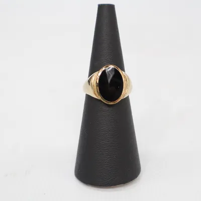 Signet ring (Gold, Black) from Bruna Silver