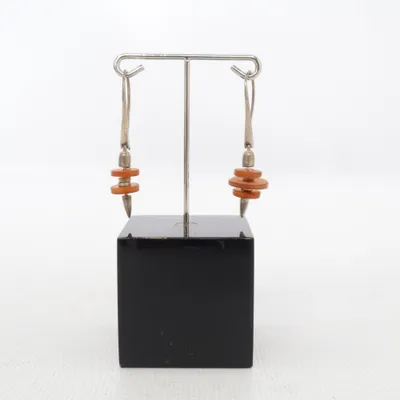 Örhängen (Orange, Silverfärgad) Silver