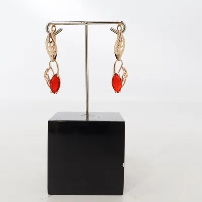 Boucles d'oreilles (585 RG vergoldet mit natürlichem Zirkon neu) Plaqué or