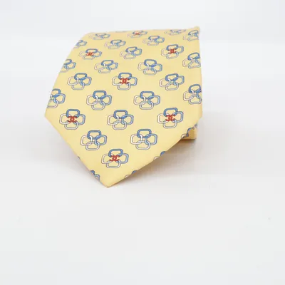 Tie (Yellow, Blue, Multicolored) from Chanel Silk