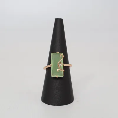 Bague (mit kubischem Stein) Plaqué or