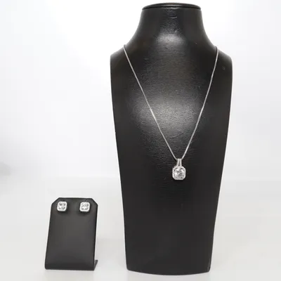 Jewelry set (Silver, Transparent) Silver