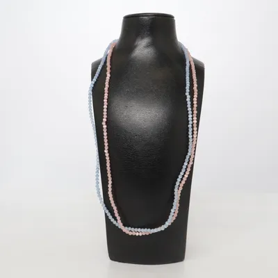 Halskæde (Blå, Pink) Glas