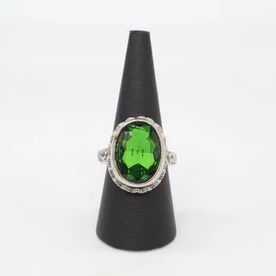 Bague (Vert, Argent) Argent