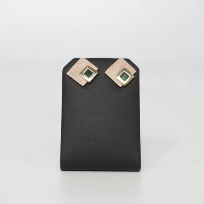 Earrings (Beige, Gold, Green) Silver
