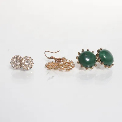 Oorbellen (Goud, Wit, Groen) Onbekend materiaal