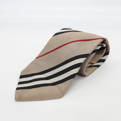 Cravate (Beige, Noir, Rouge) de Burberry Soie