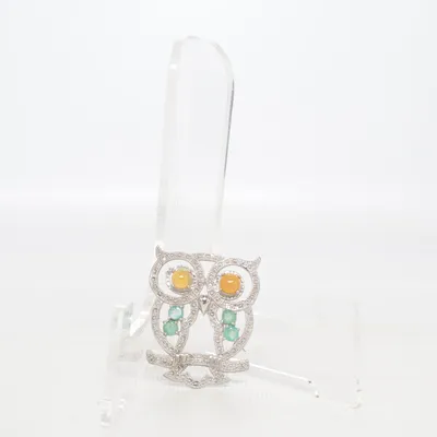 Brooch (Silver, Multicolored) Silver