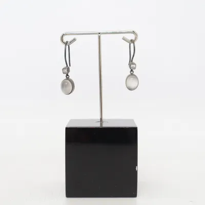 Boucles d'oreilles (Gris, Noir) Argent