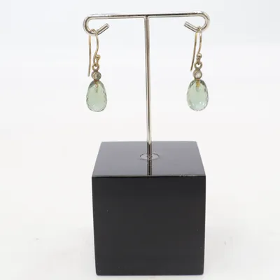 Earrings (Green) Silver
