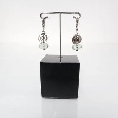 Örhängen (Grön, Silverfärgad) Silver