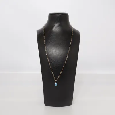 Halsband (Guldfärgad, Blå) Silver, Guldpläterad
