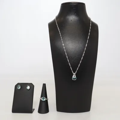 Sieradenset (Zilver, Blauw) Zilver