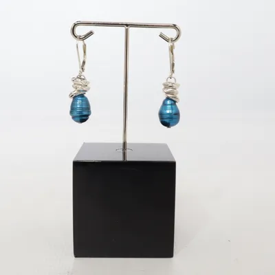 Earrings (Blue, Silver) from Åska Unknown metal