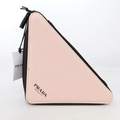 Kulturbeutel (Pink, Schwarz) von Prada Beauty Elasthan, Recyceltes Polyester