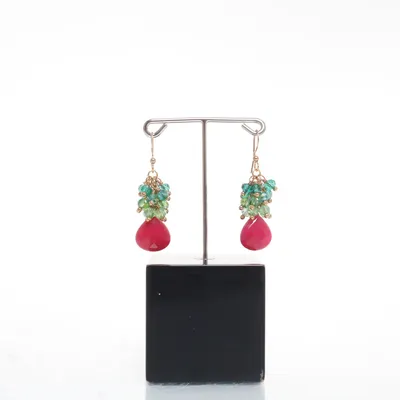 Oorbellen (Goud, Groen, Roze) Zilver