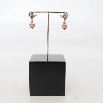 Earrings (Pink, Silver) Silver